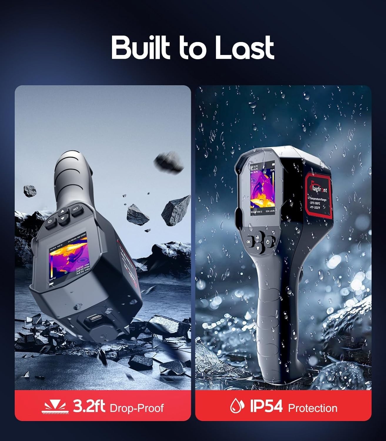 Handheld Thermal Camera with 240x240 Resolution & Temperature Alarm Function