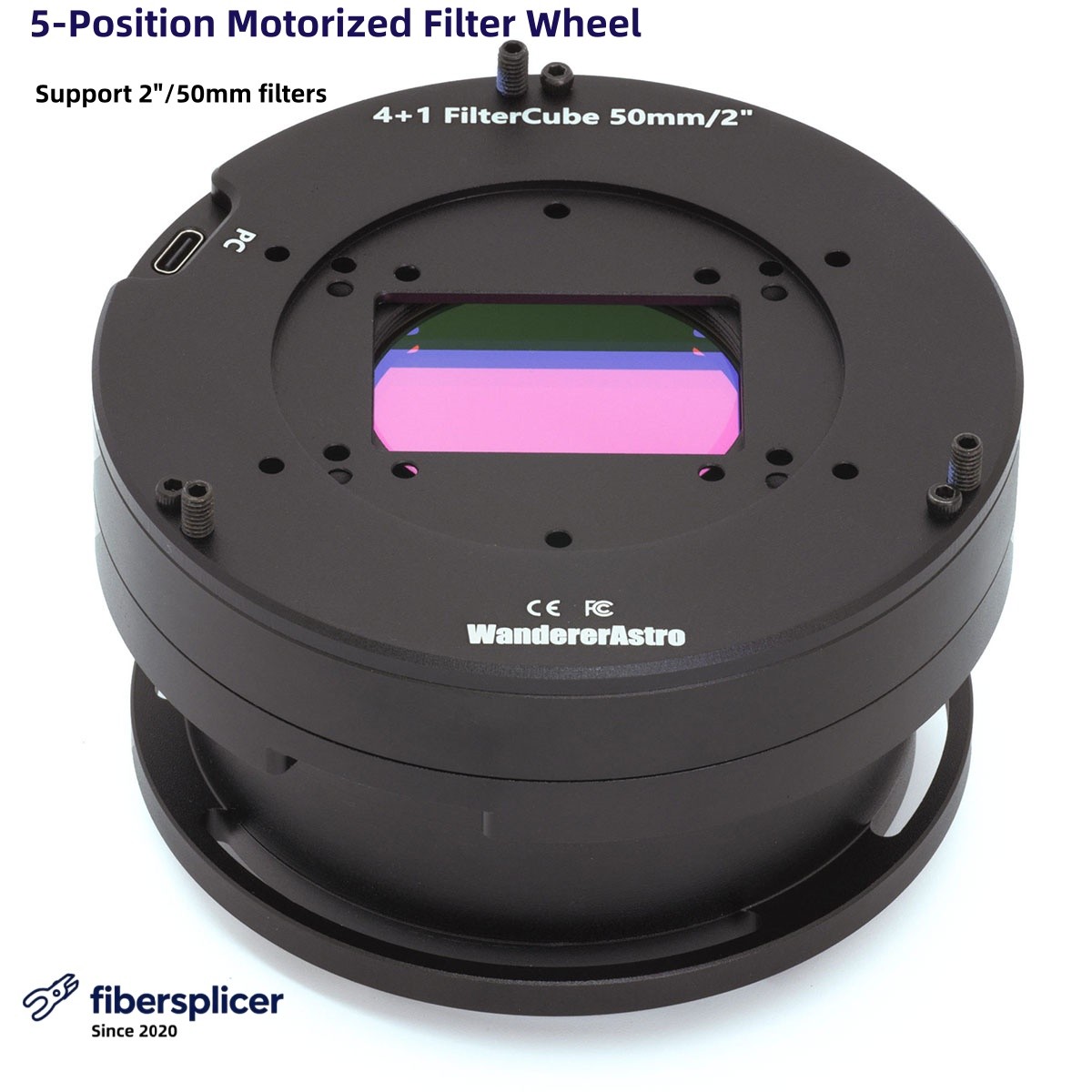 Wanderer FilterCube 2"/50MM 5-Position Motorized Filter Wheel Zero-Obstruction