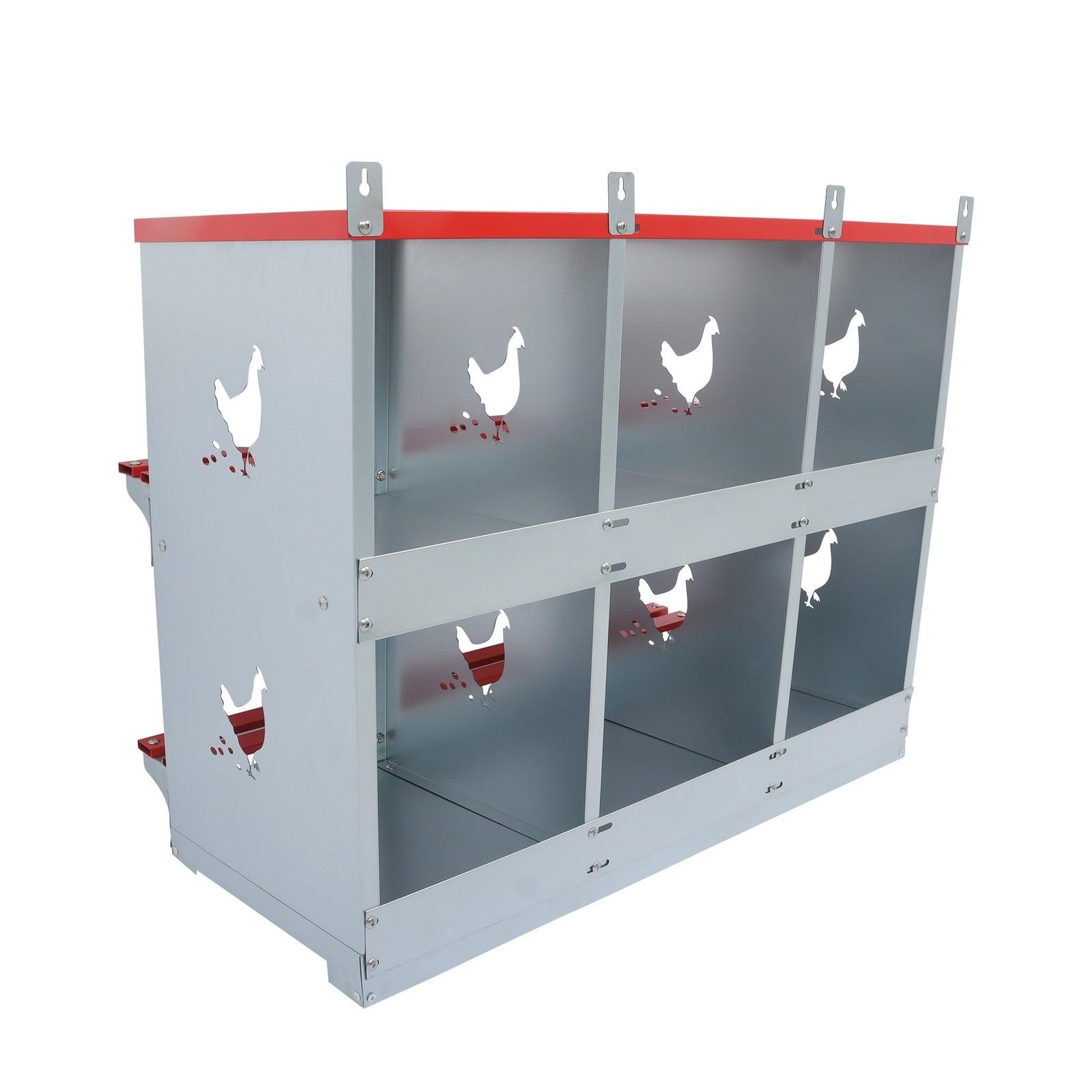 6 Compartment Heavy Nesting Box Chicken Nesting Box 6 Room Metal Nesting Red