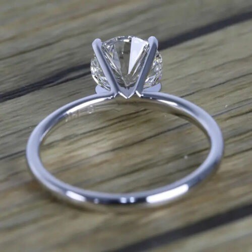 Round Cut Lab-Created 2.10 Ct White Diamond Engagement Ring 925 Sterling Silver