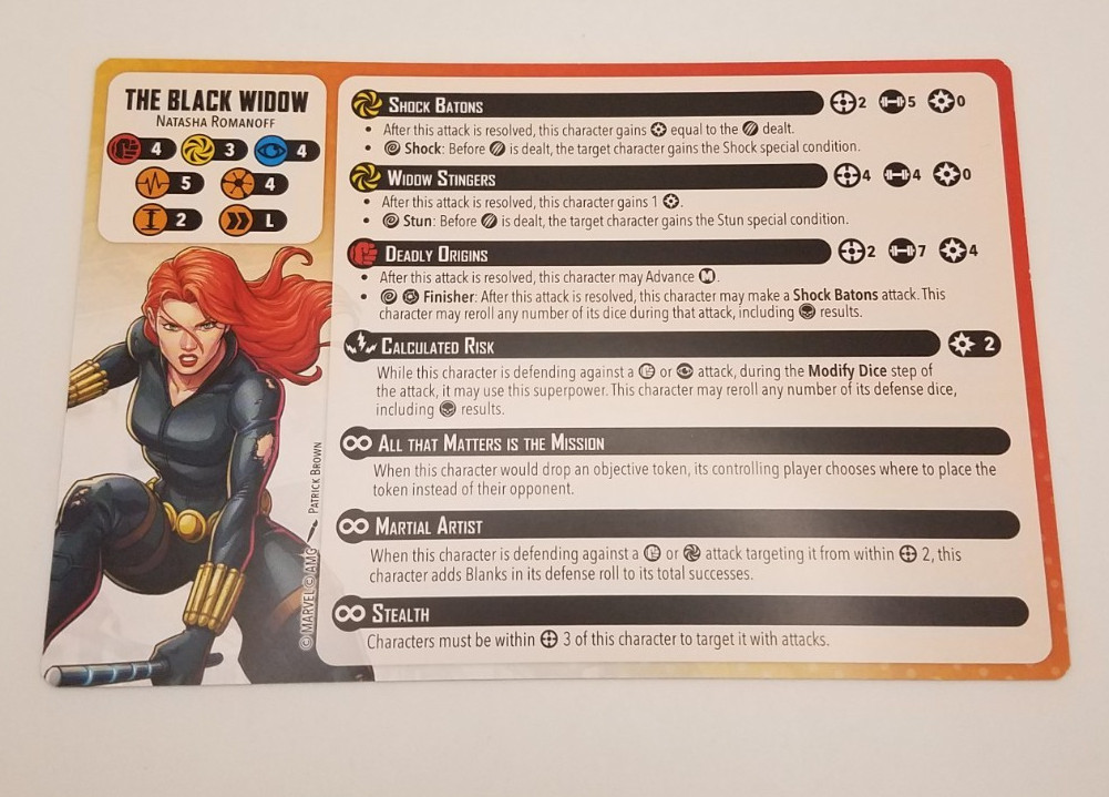 Marvel Crisis Protocol Earths Mightiest Core Set - Black Widow & Rules Card