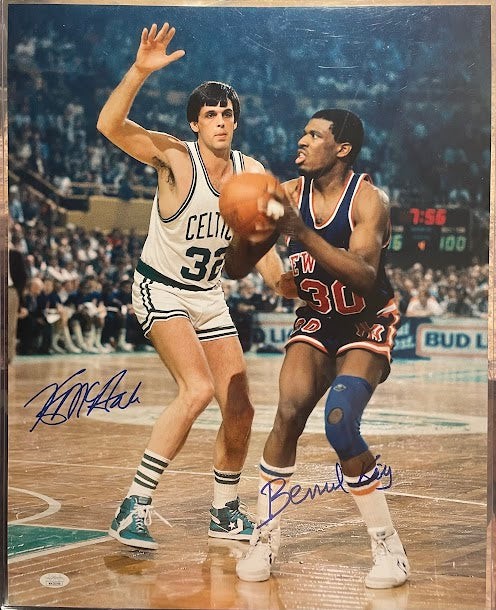 Kevin McHale and Benard King DUAL AUTO 16x20 Photo JSA COA Celtics Knicks