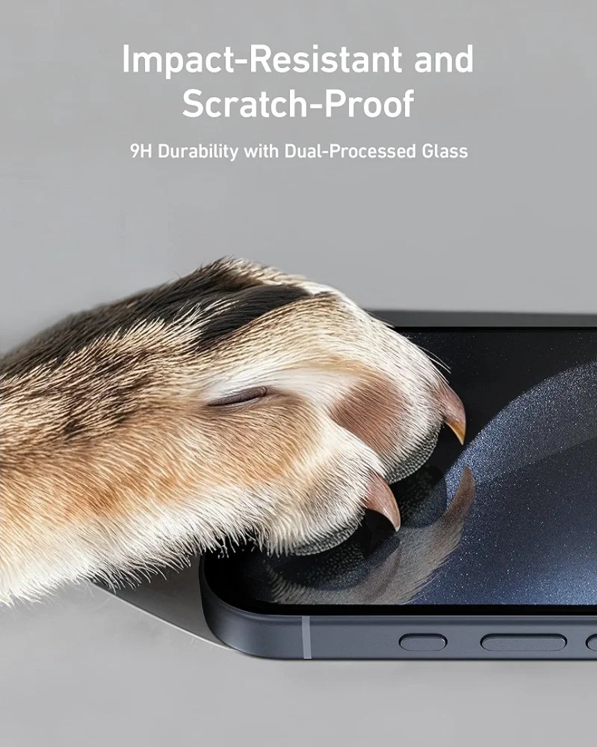 Screen Protector for iPhone 15 Pro Bubble-and-Dust-Free iPhone HD Tempered Glass