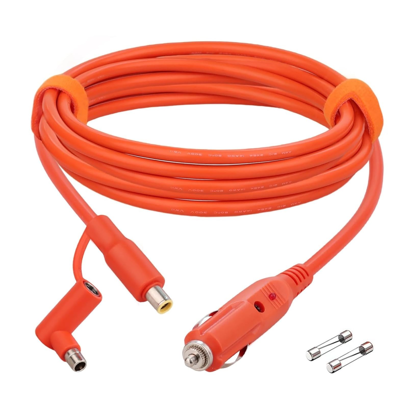 79inch Car Charging Cable with Cigarette Lighter Plug, 79 inches, Orange