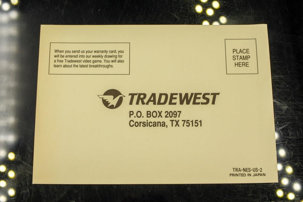 NO GAME- Tradewest Trade West Nintendo NES Registration Card TRA-NES-US-2