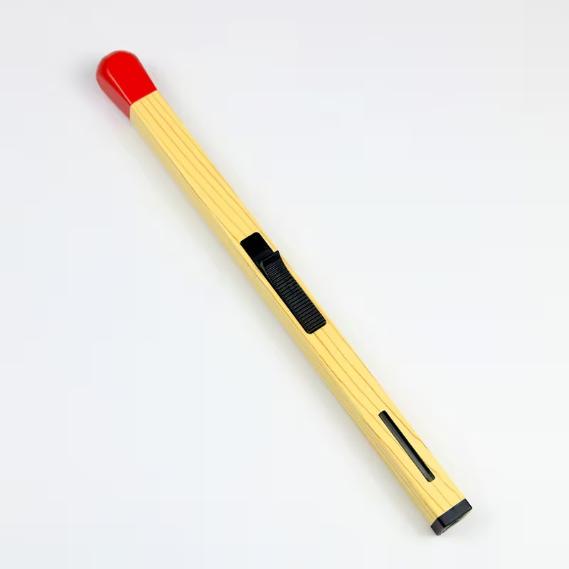 Compact and refillable matchstick lighter - portable, adjustable flame camping