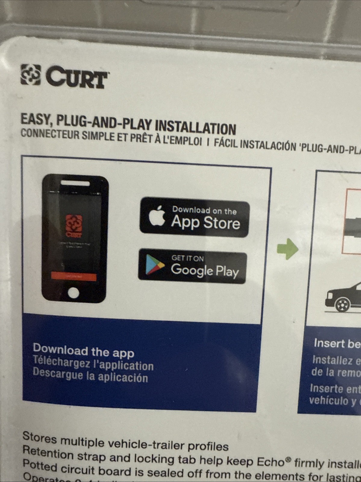 CURT ECHO MOBILE BRAKE CONTROLLER TRAILER ACCESSORY HOOKUP FOR HAULING