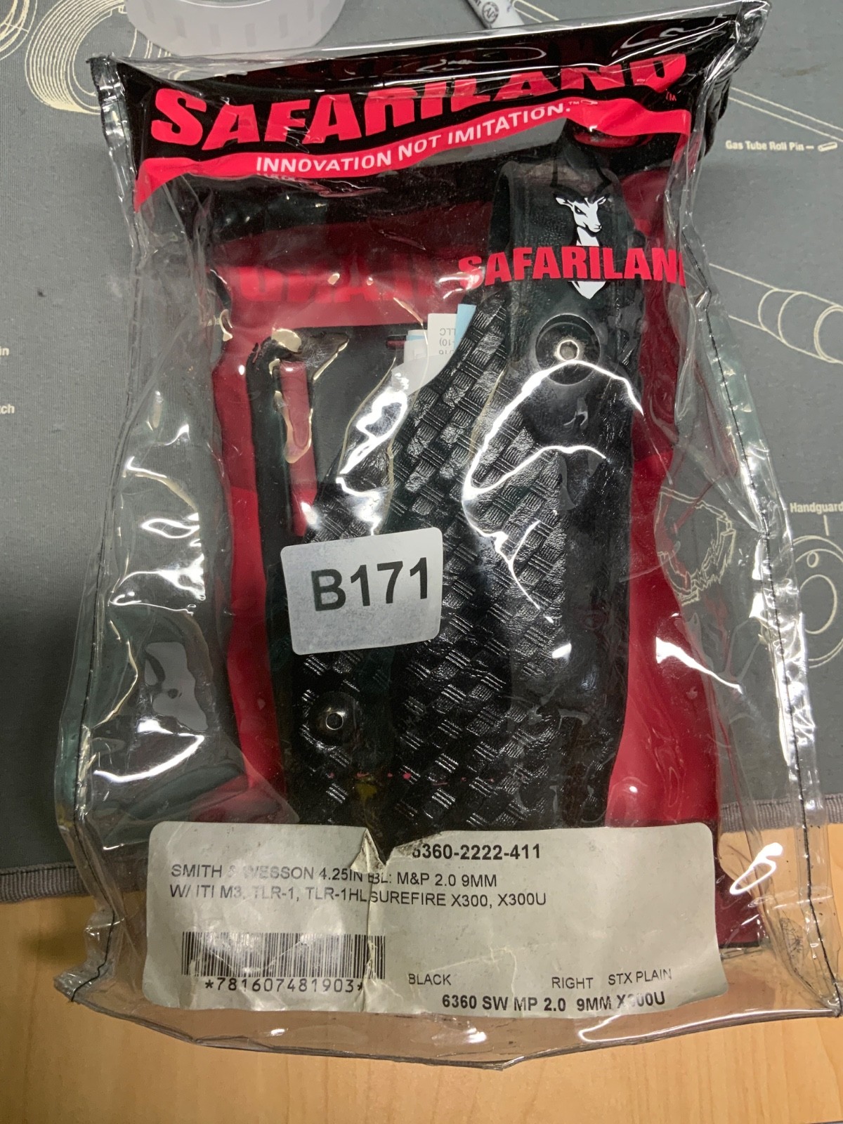Safariland Basketweave Duty Holster RH S&W M&P 2.0 9mm with TLR-1 TLR-1HL