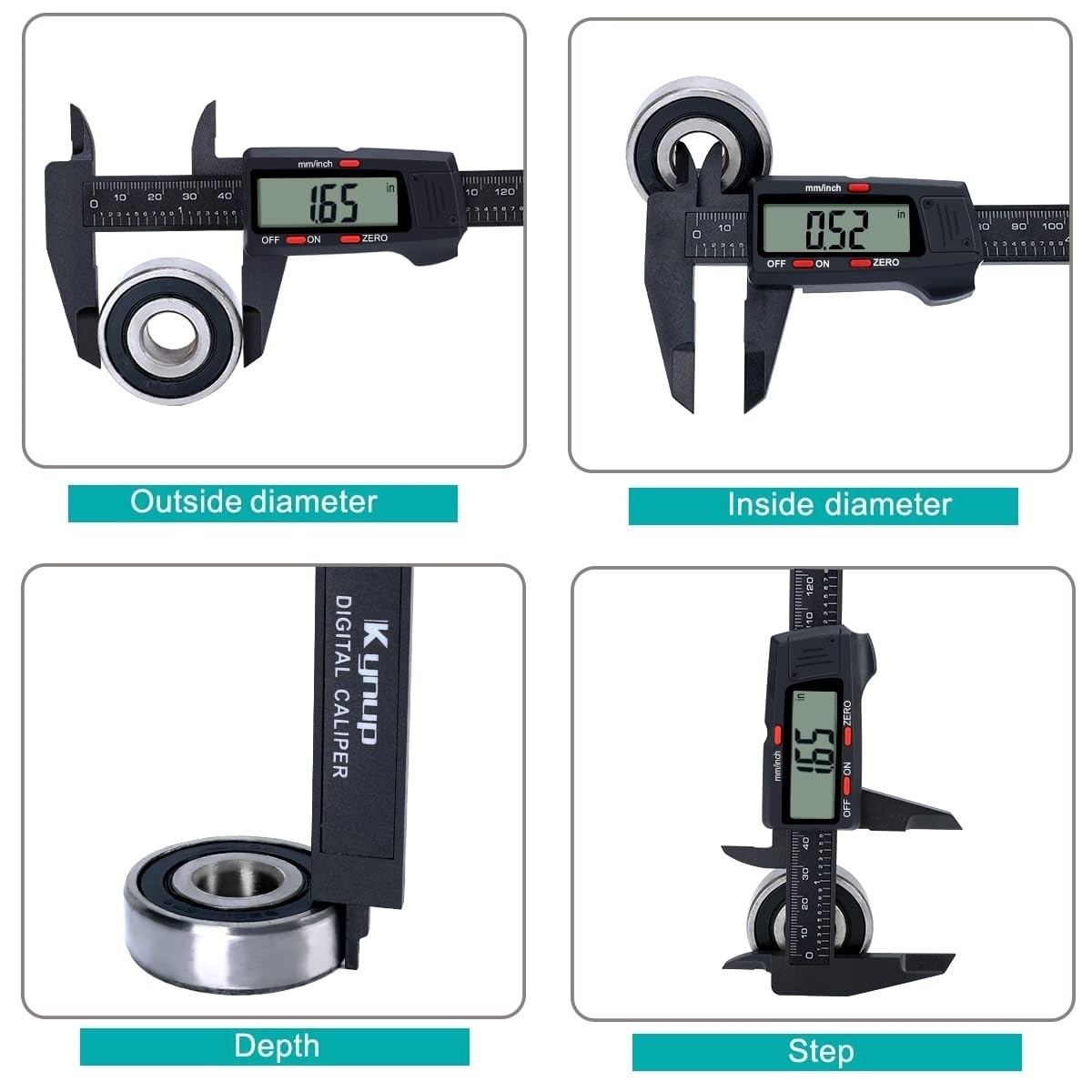 Digital Caliper Measuring Tool LCD Screen Electronic Micrometer 06" Range