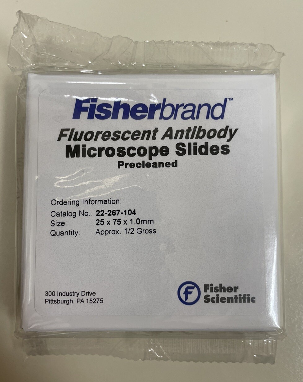 Lot Of 15 Fisherbrand Fluorescent Antibody Slides Precleaned 22-267-104 2 Rings
