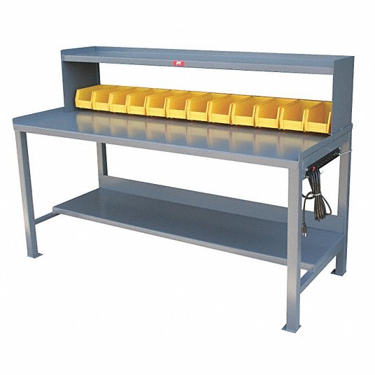 JAMCO Workbench with Riser: 16A250, 3,000 lb Load Capacity, WC472GP without bins