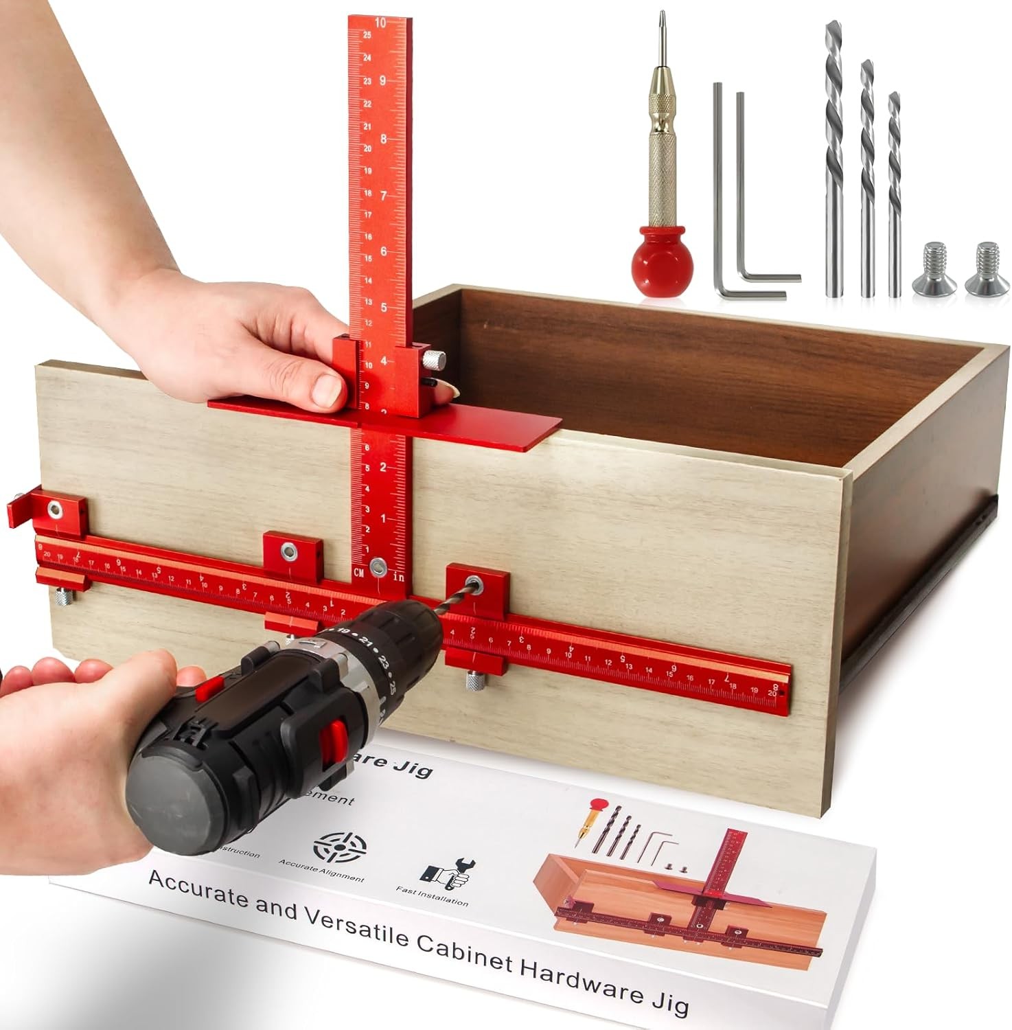 Aluminum Cabinet Hardware Jig Tool for Handles Pulls Knobs, Cabinet Pull Jig