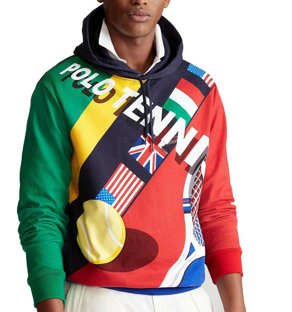 Polo Ralph Lauren Tennis Wimbledon Draw String Graphic Hoodie Sweatshirt Sweater