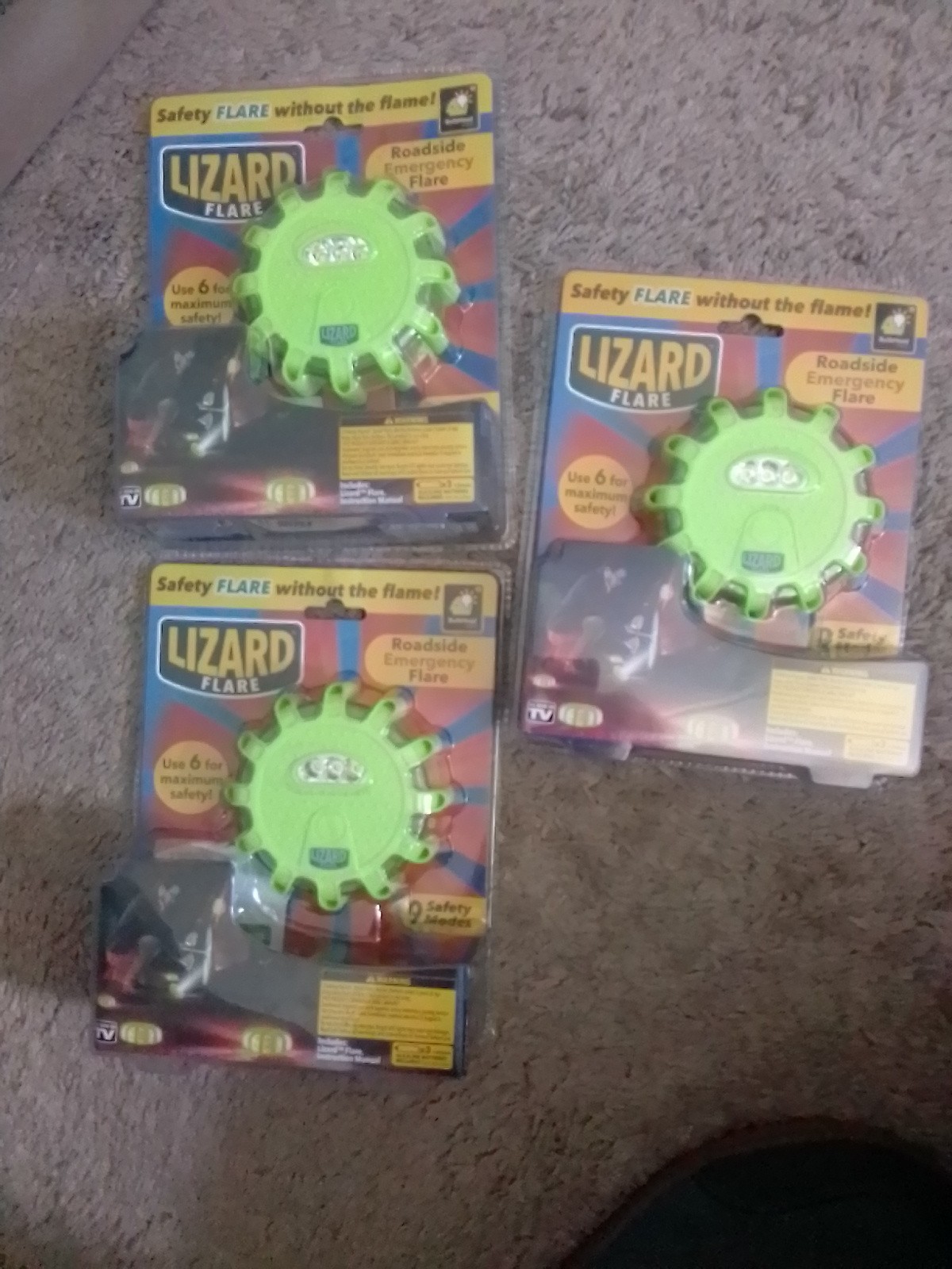 Lot Of 3 Lizard Flare Road Hazard Light Emergency Roadside