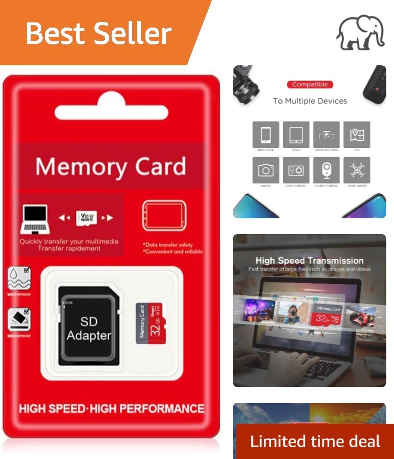 Ultra Durable 32GB TF Card with SD Adapter - Fast Transfer Speeds & Resilience