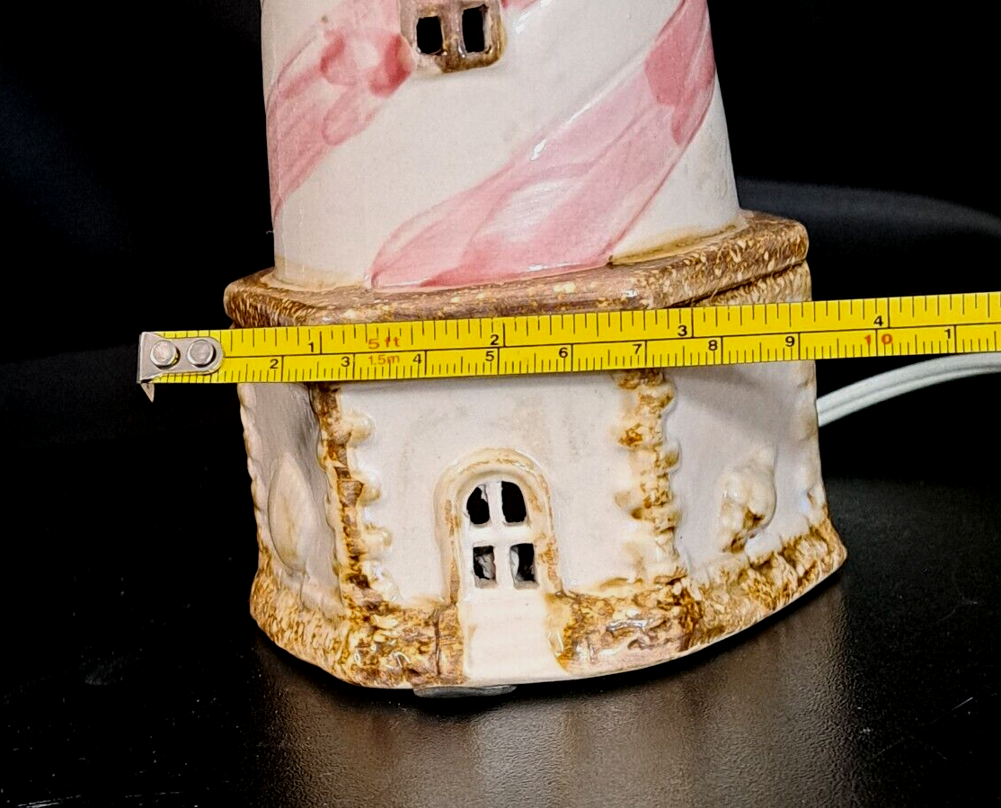 Light House Night Light Nautical Table 10.5"x 5"x4" Plug Cord Switch Ceramic