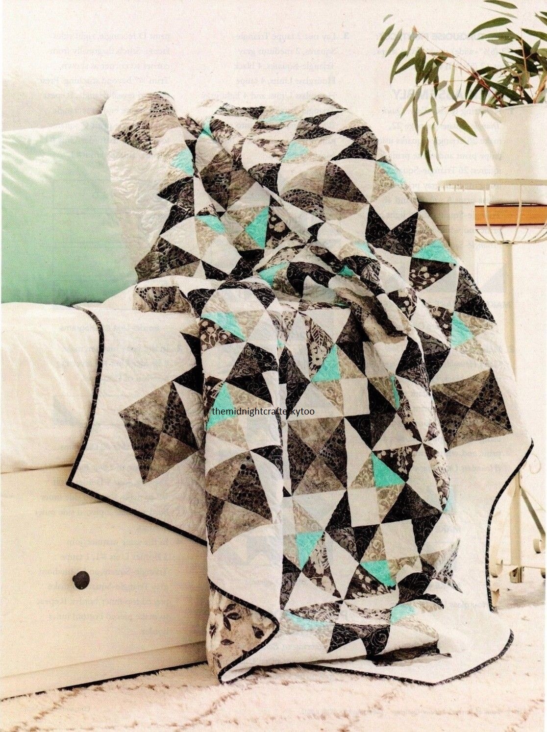 Shadow Dance Quilt Pattern Pieced NM