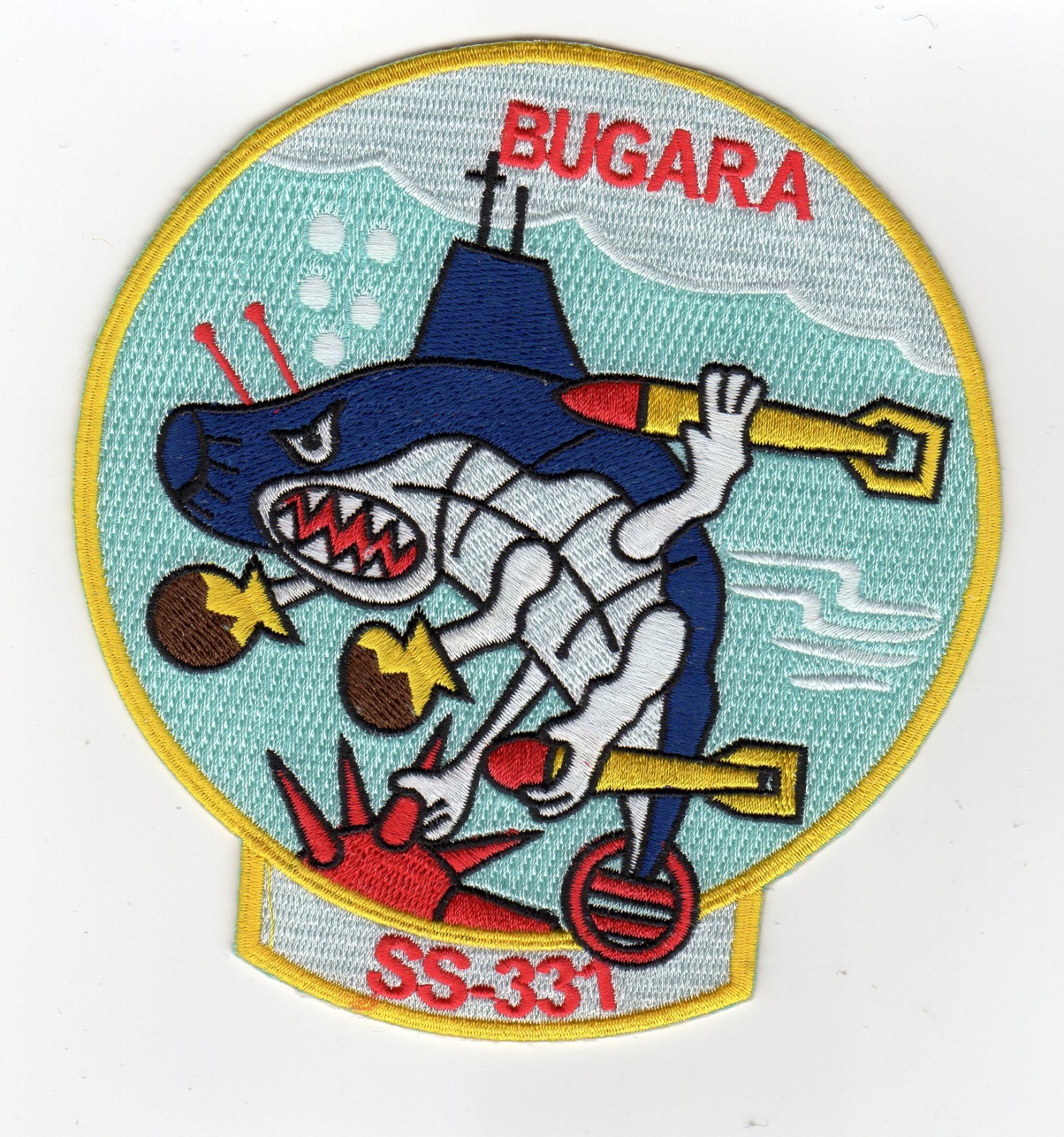 USS Bugara SS 331 - Fish w/ Boxing Clubs- BC Patch - B681