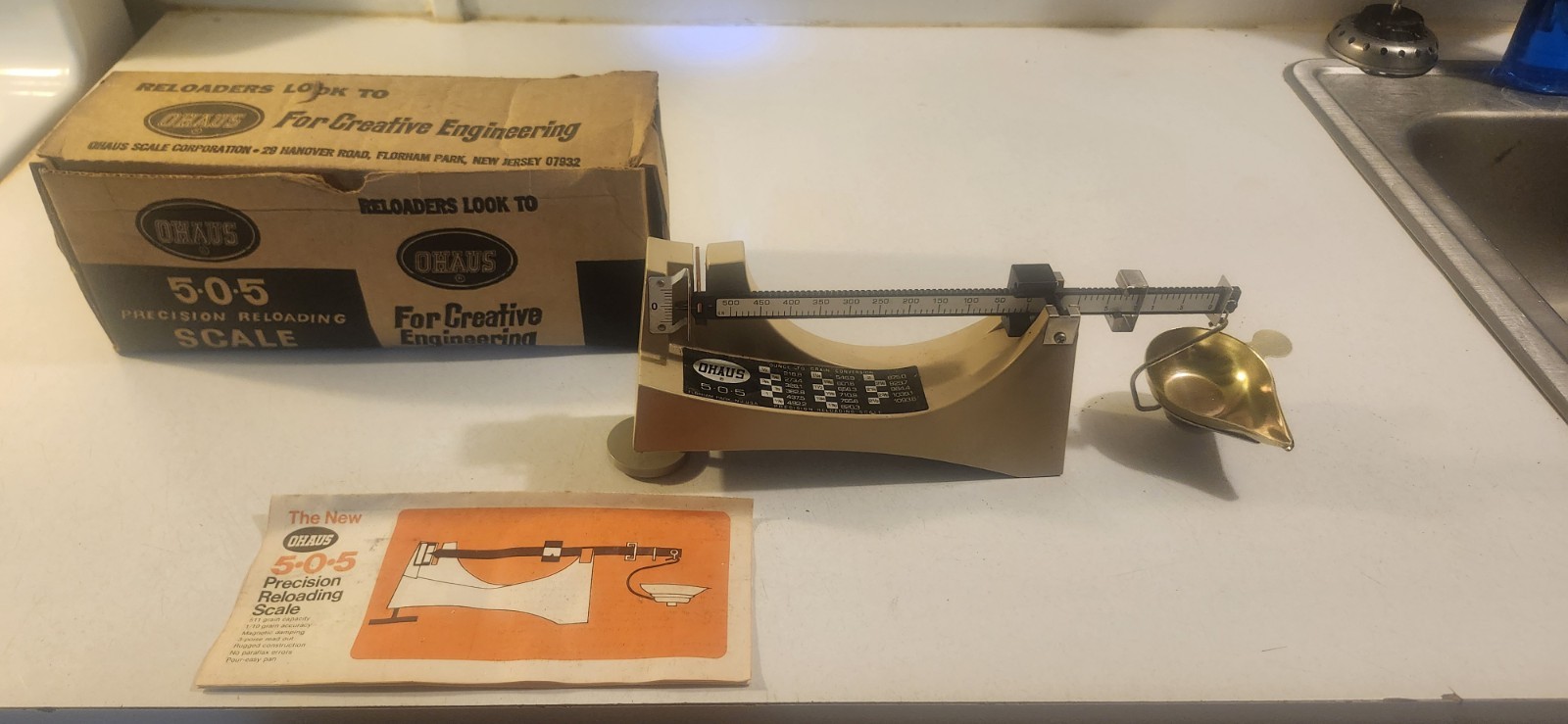 OHAUS 5 0 5 505-10 Precision Reloading Scale Balance Beam w/ Box