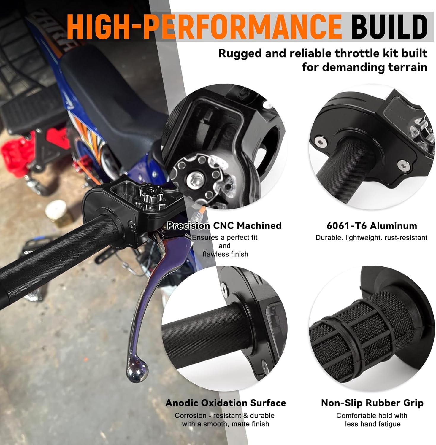 Mini Bike Throttle Kit Universal 7/8" 22Mm CNC Quick Action Twist Throttle with