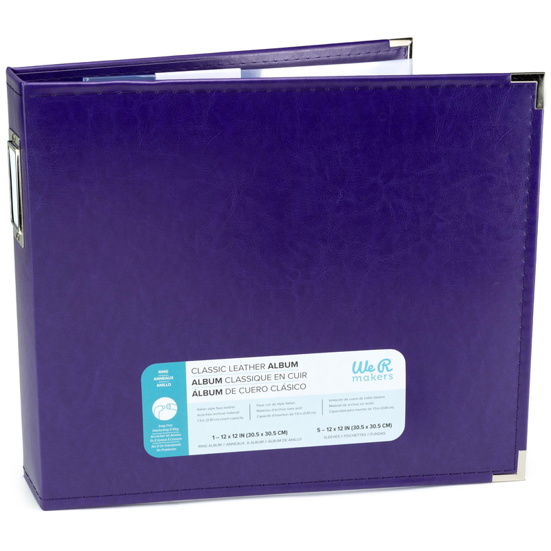 We R Memory Keepers 12X12 Photo Album - Faux Leather 5 Page Protectors Purple