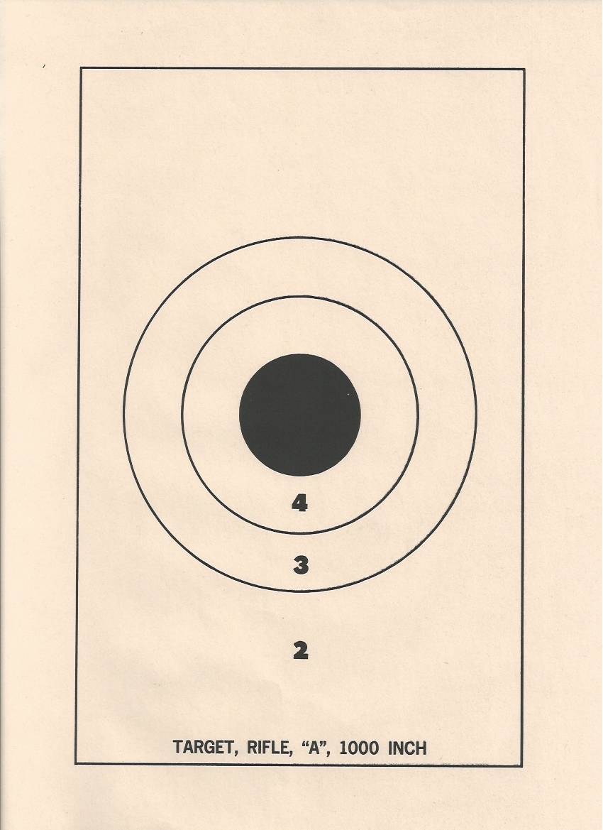 1000 Inch Rifle "A" DCM Rifle/Carbine Target, 8-1/2 x 11-1/4 (50) FREE SHIPPING