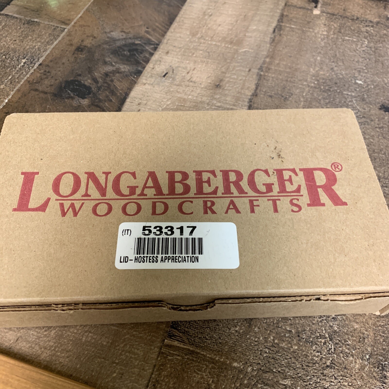 NIB longaberger lid 53317 new old stock hostess appreciation
