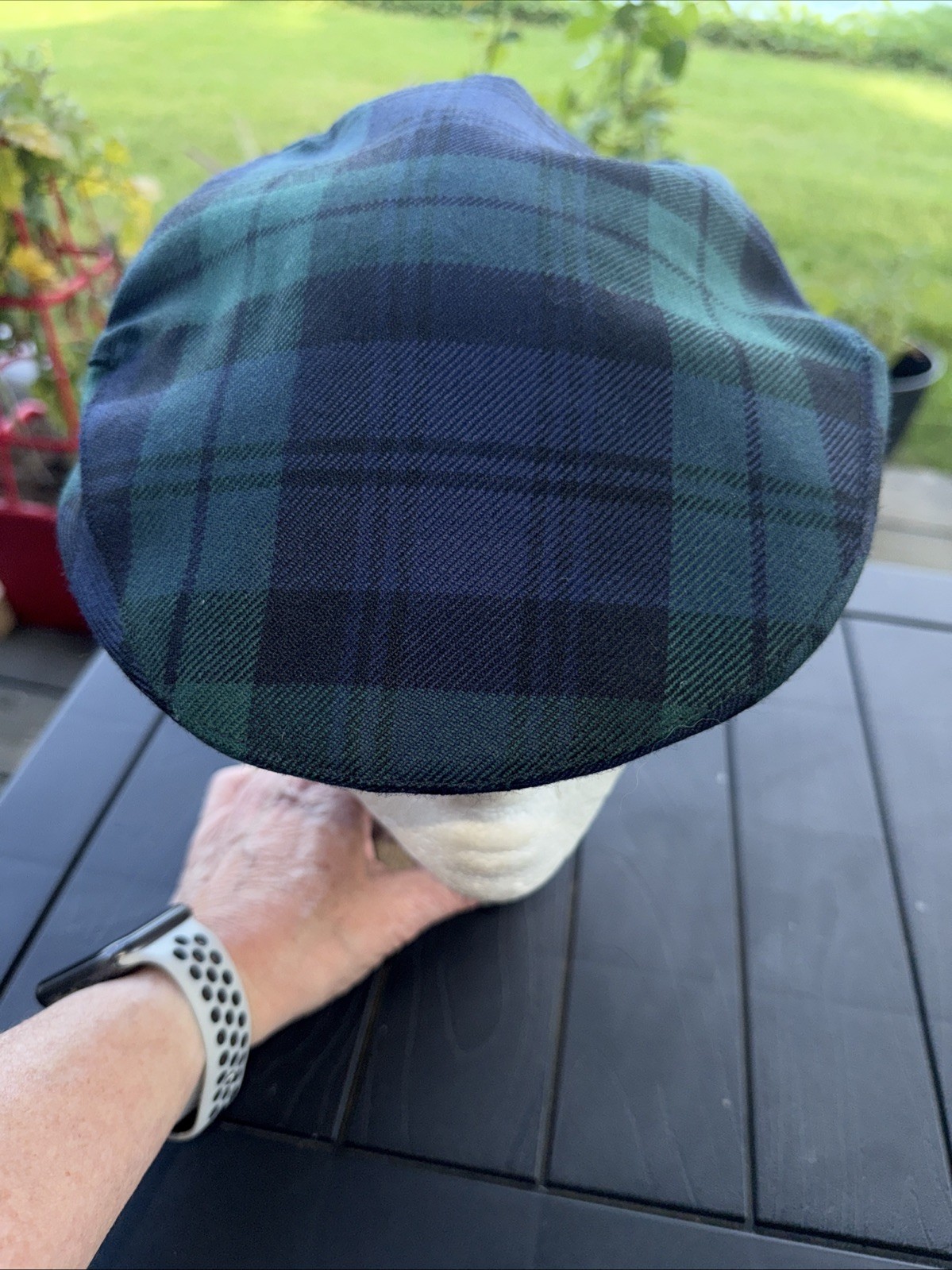 HATMAN OF IRELAND Newsboy HatCap by Gerry Moran 100%Wool Size M Navy Green Plaid