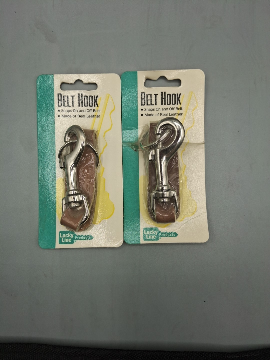 LOT OF 2 - Lucky Line 45201 Leather Belt Hook with Bolt Snap Key Chain Accessory