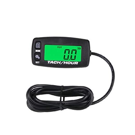 Tach Hour Meter with Job Timer, Service Reminder for Gas Engine IP65 | Total 1