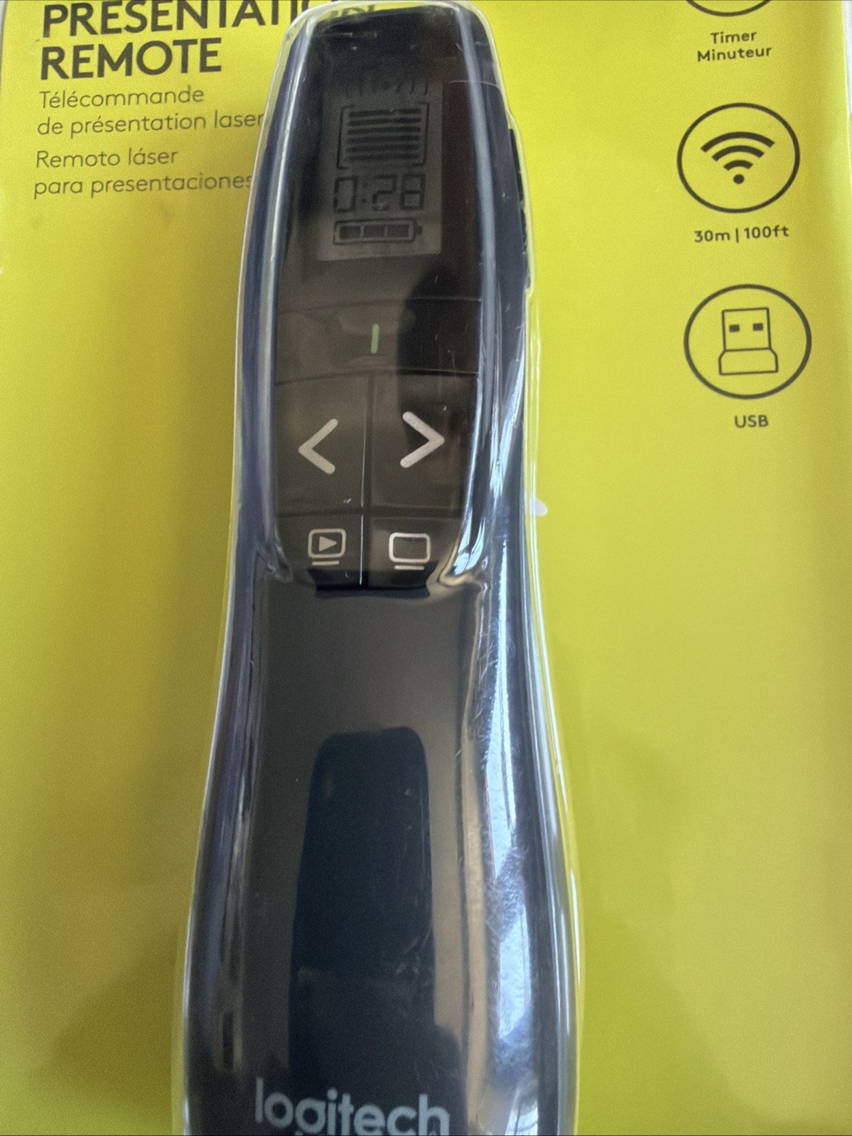 Logitech R800 Laser Presentation Remote Control - Black