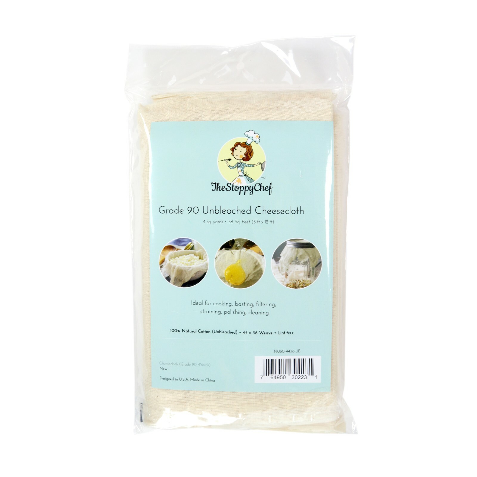 Unbleached Cheesecloth Grade 90 - 4 Sq Yards - Cooking Arts Crafts Projects More
