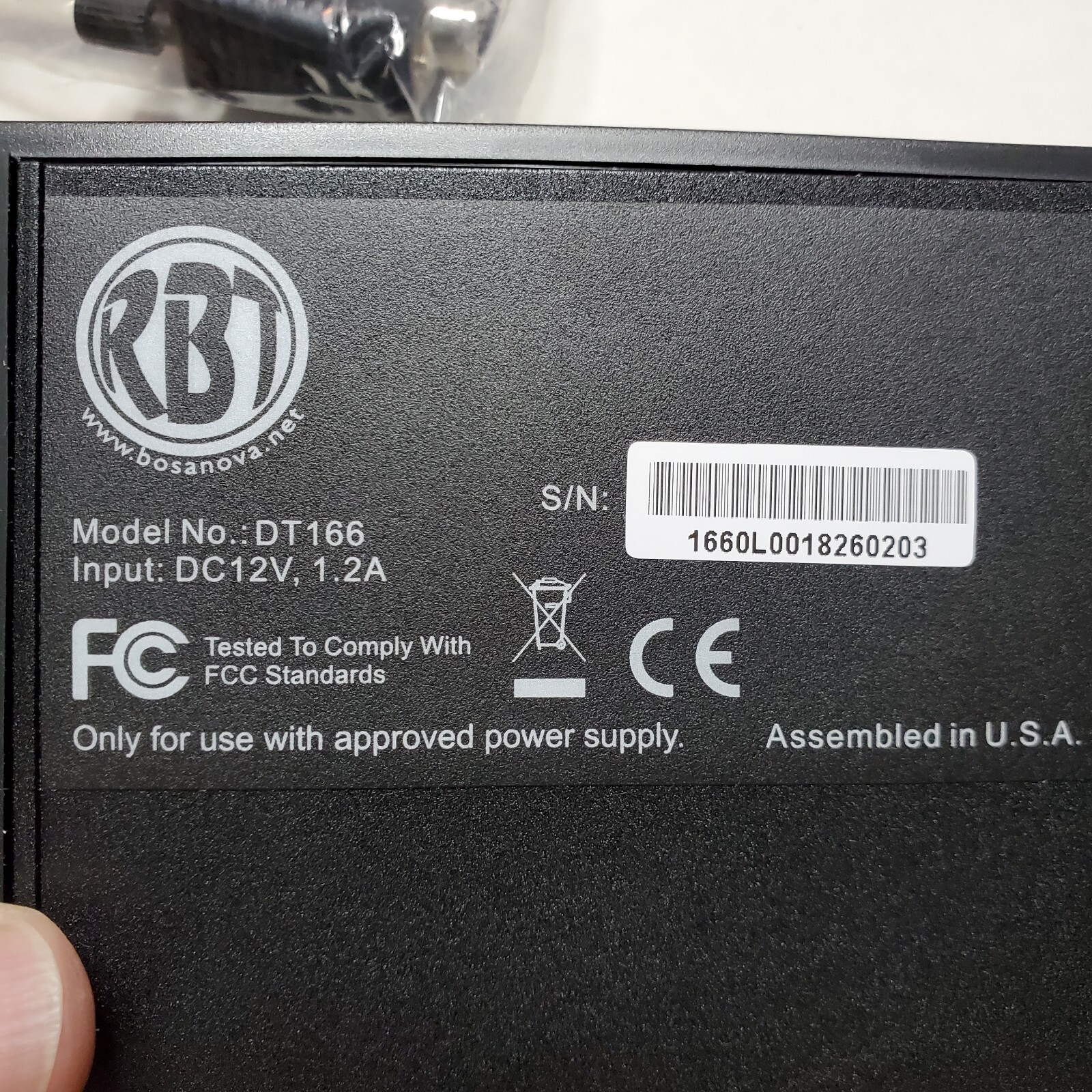 Bosanova RBT DT166 Restaurant Display Controller 12V 2 A Power Supply Complete