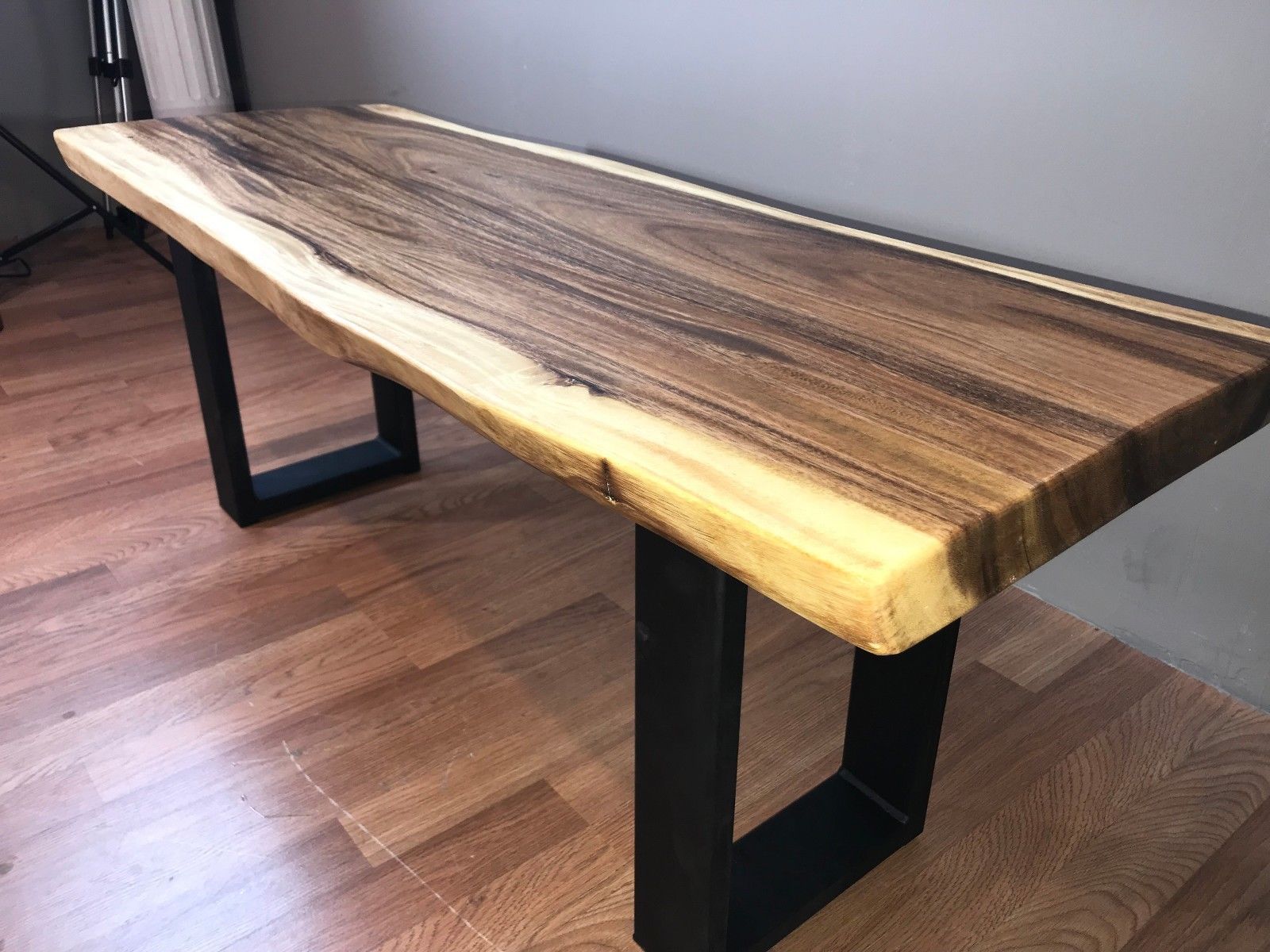 48" L Bench solid chamca wood and metal leg, for dining, kitchen, morning room