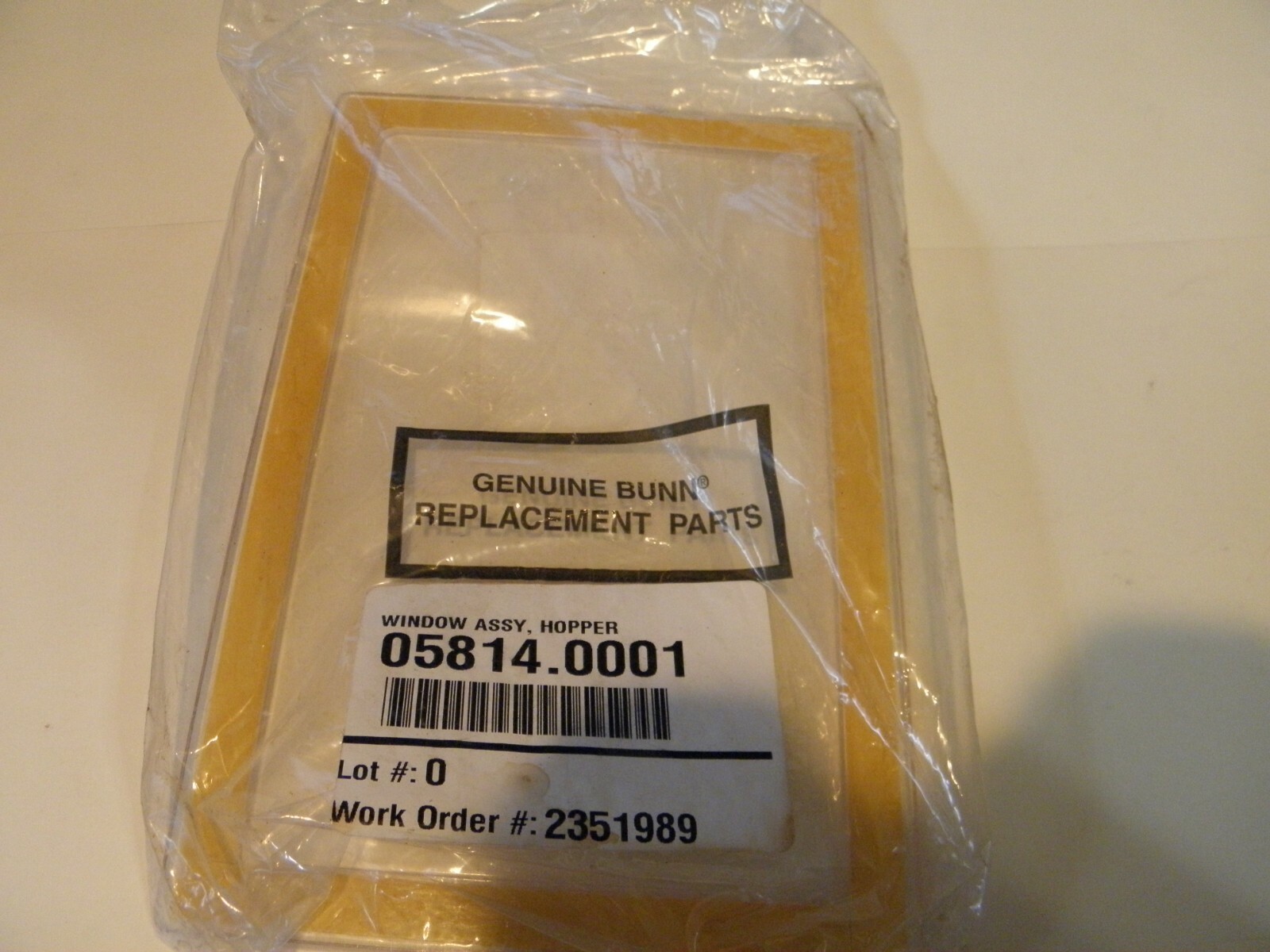 05814.0001 Bunn Window Assembly, Hopper Genuine OEM BU05814.0001