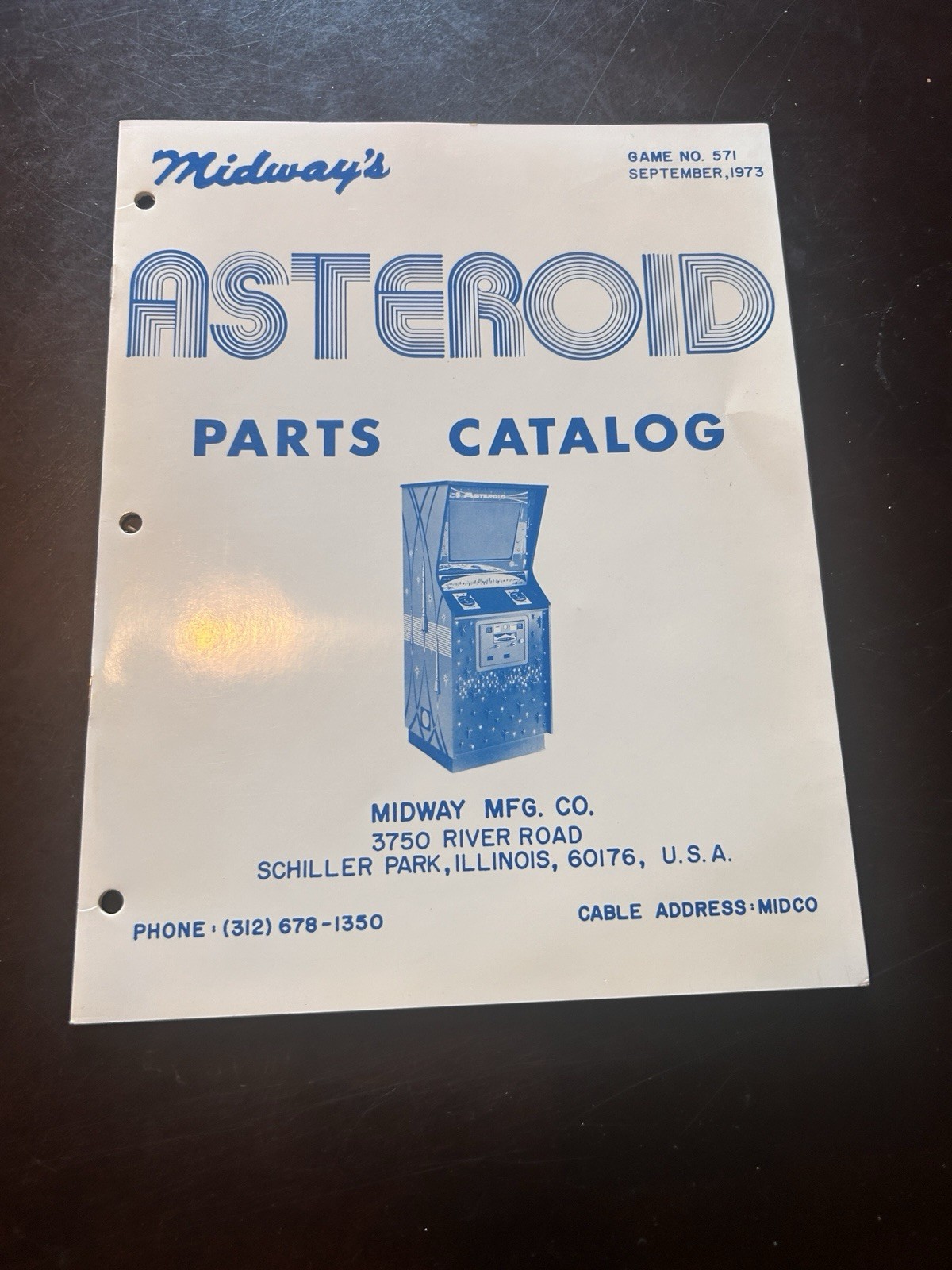 1973 Midway’s Asteroid Part Catalog