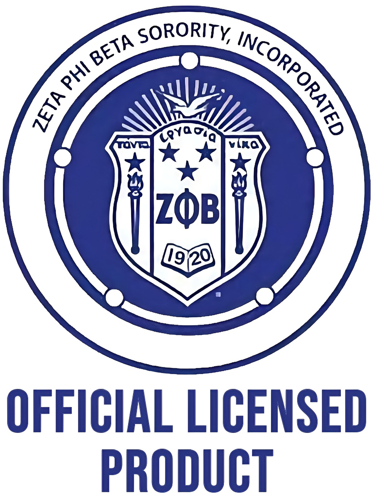 Zeta Phi/Φ Beta Vented Auto Open Compact Golf Umbrella [Blue/White]