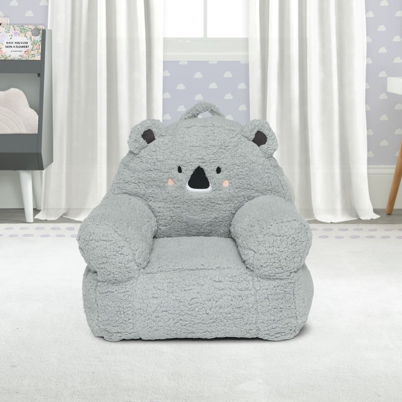 Cozy Plush Kids Chair Soft Foam Animal Print Armchair Ideal Toddlers Playroom US