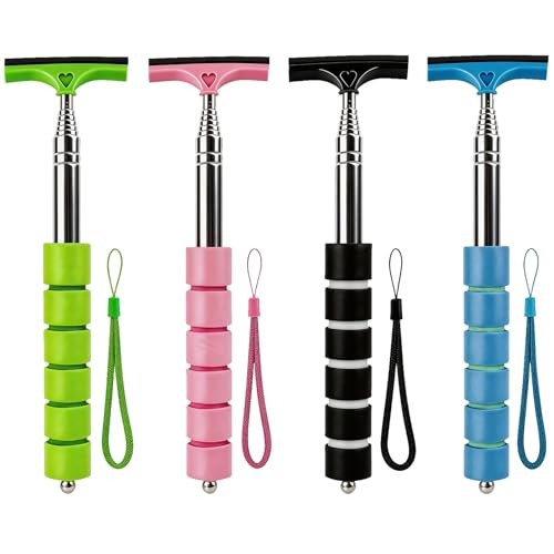 4 Pack All-Purpose Car Rearview Side Mirror Squeegee with Retractable Handle