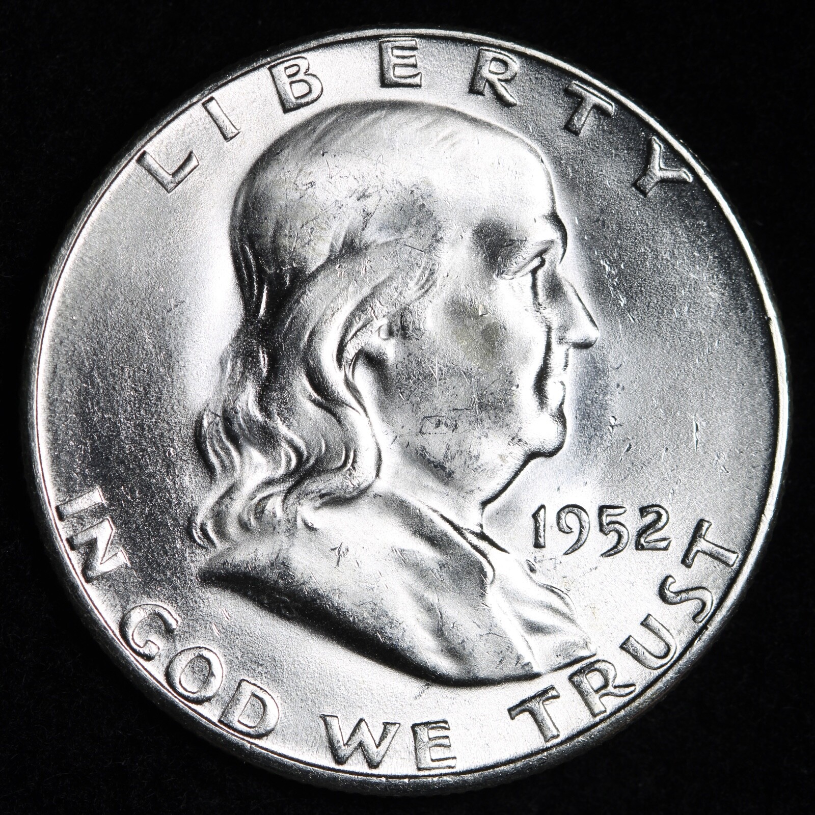 GEM BU UNCIRCULATED UNC MS 1952-S SILVER FRANKLIN HALF DOLLAR BRILLIANT LUSTER