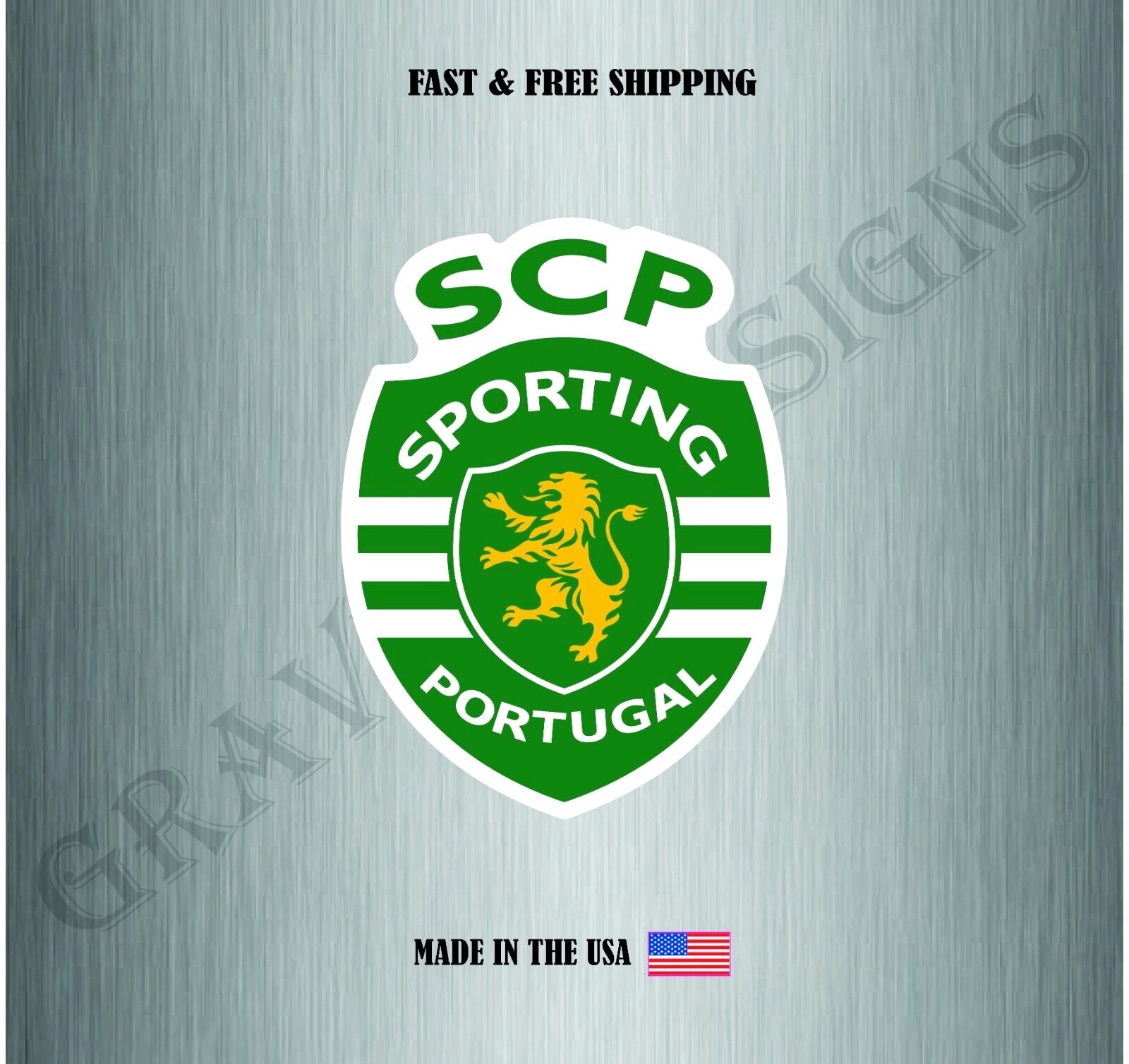 SPORTING LISBON PORTUGAL SOCCER FOOTBALL 4M VINYL DECAL STICKER US MADE CAR