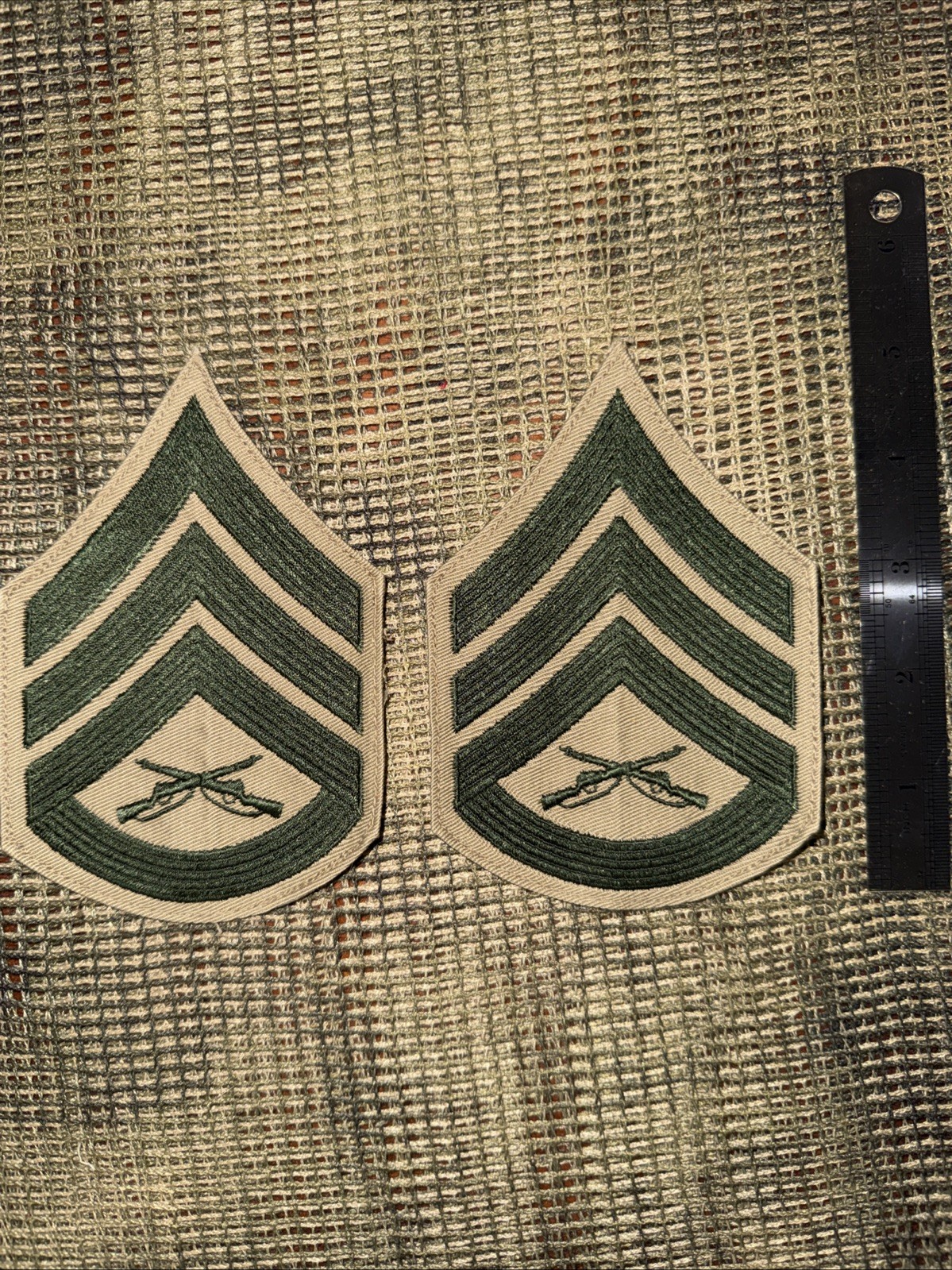USMC Marine Corp Staff Sergeant E-6 Patch Shoulder Sleeve Insignia Pair