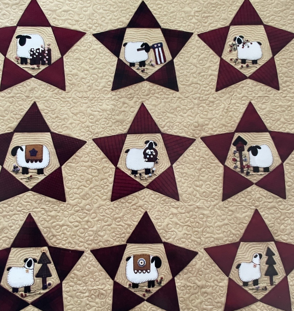 Paula Stoddart 50” Square Here a Sheep, There a Sheep, Complete 9 Quilt Patterns