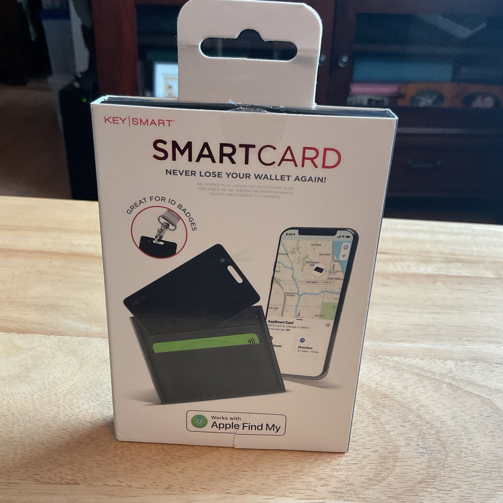 KeySmart SmartCard Wallet Tracker Card, Works with Apple Find My (KS500-BLK)