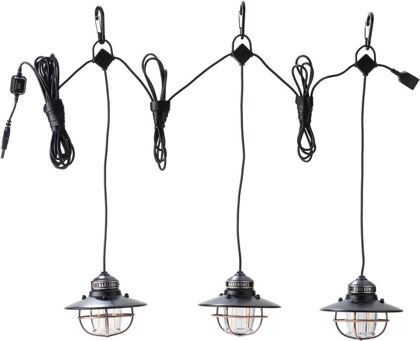 Barebones Living Edison String Lights Bronze Powder-Coated Steel Construction