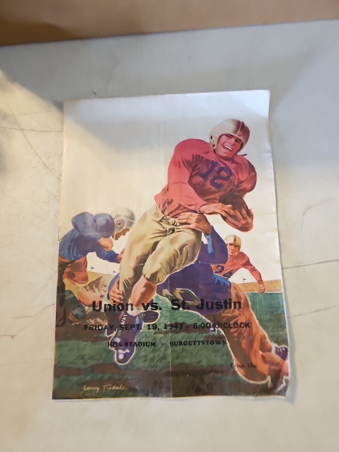 Vintage 1947 St Justin Vs Union High School football program. Pittsburgh, PA