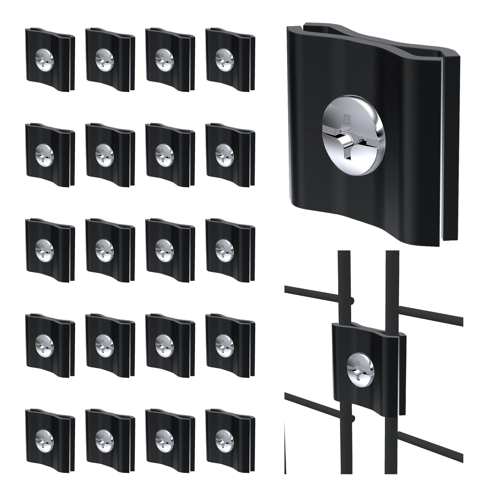 20 Pack Black Gridwall Joining Clips Accessories – Grid Wall Panel Connectors...