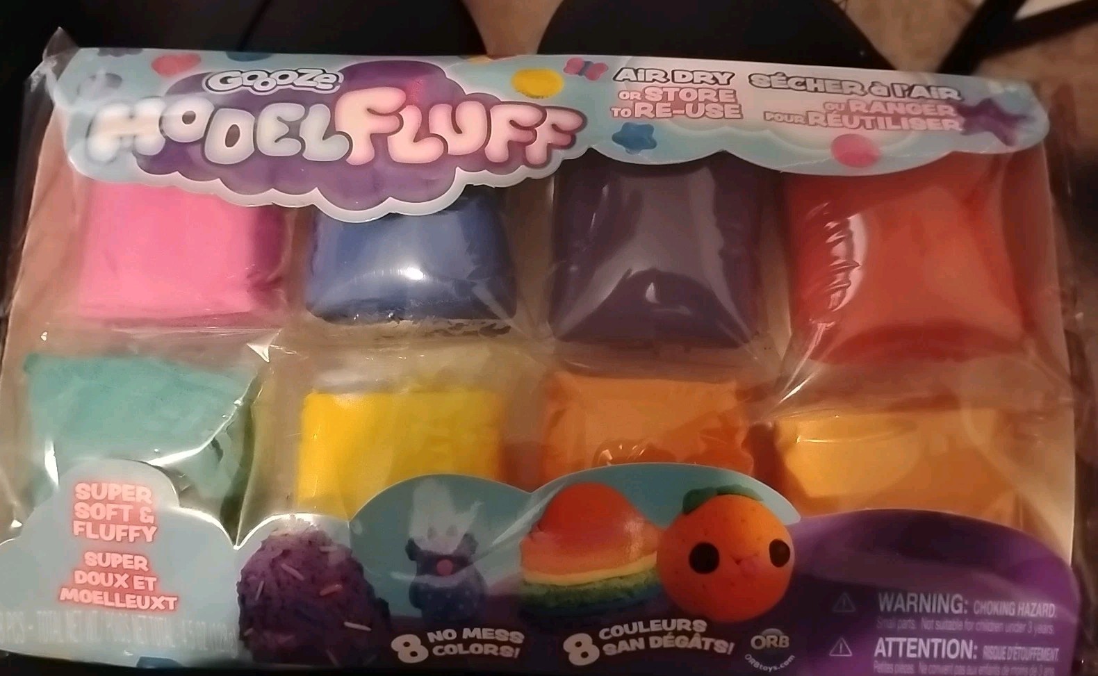 Orbtoys Gooze Model Fluff 8 Reusable Colors Air Dry or Re-use Playdoh