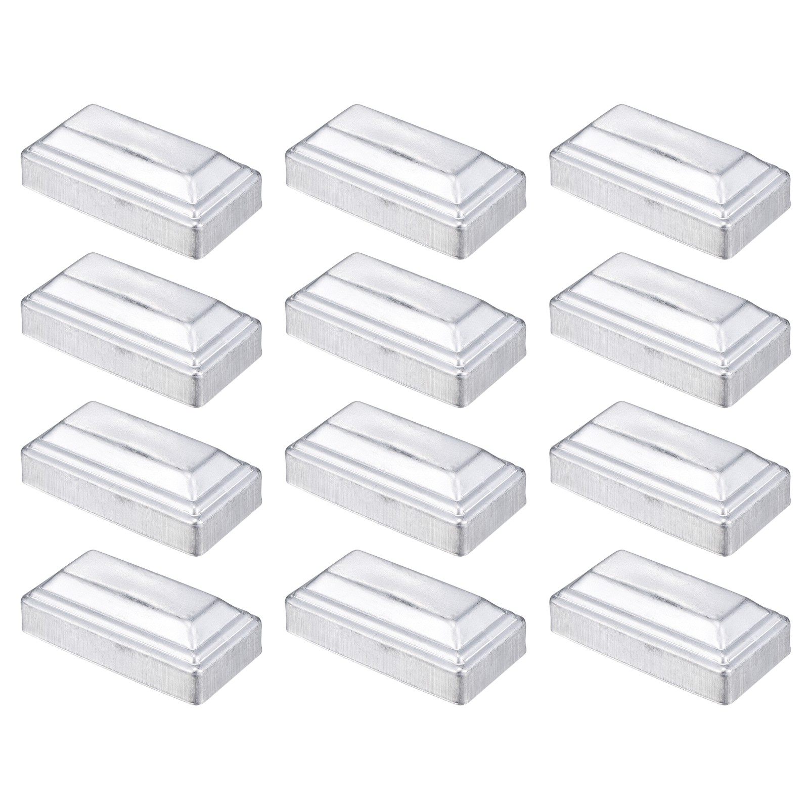 12Pcs Fence Post Cap, Galvanized Deck Post Caps Fit 3.2" x 1.6" Pipe, Silver