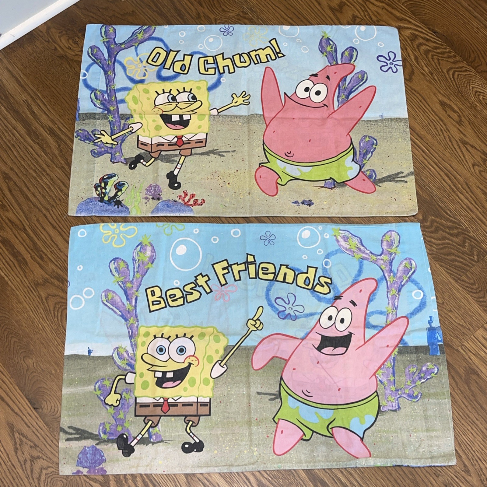 Vtg 2003 SpongeBob SquarePants Patrick Old Chum Pillowcase Set Of 2 Nickelodeon